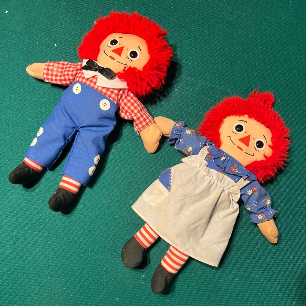 Original 1960’s Vintage Raggedy Ann & Andy, 12”